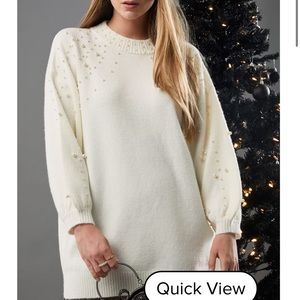 NWT Pearl embellished sweater dress